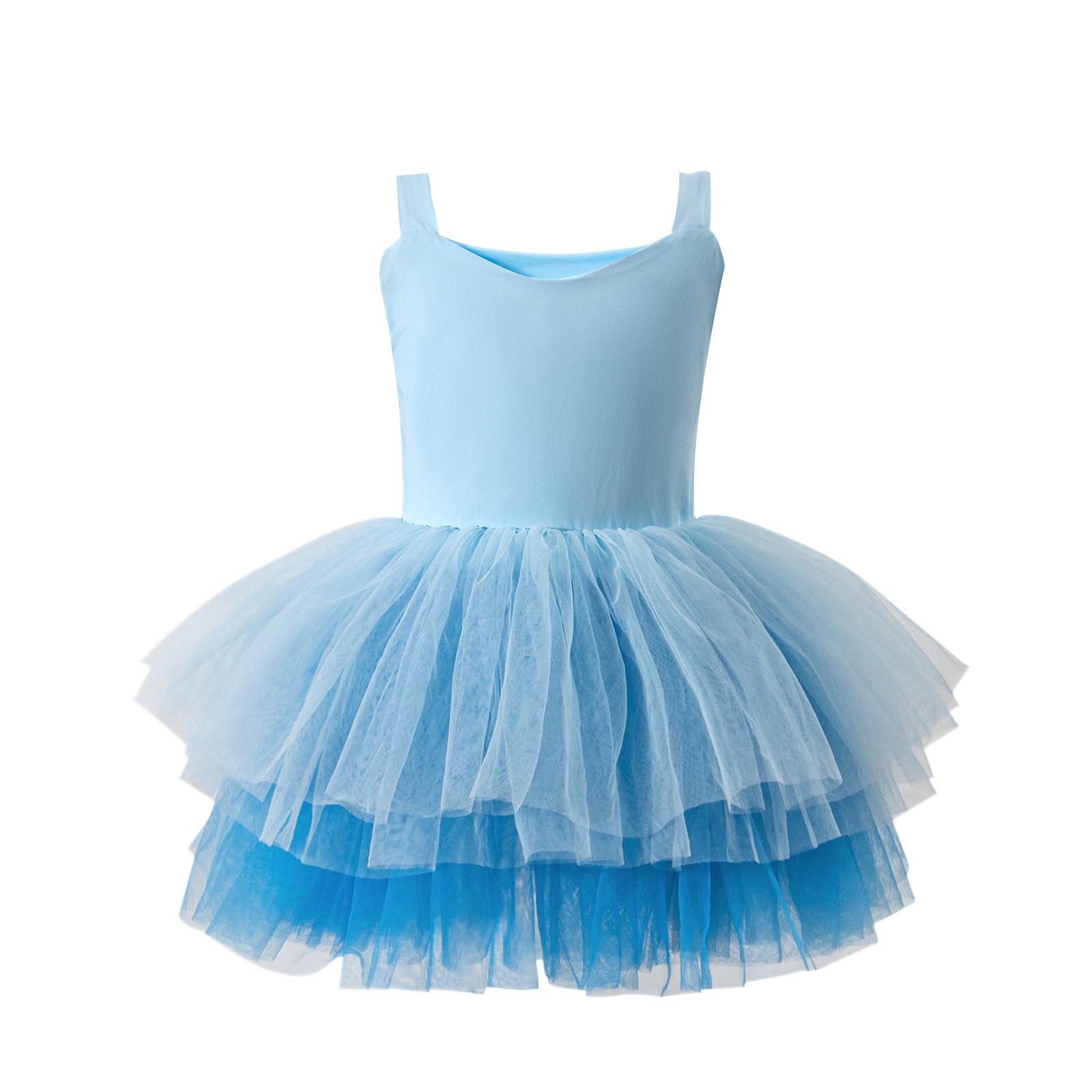 

2025 Girls Ballet Dance Costume: New Sling Leotard Princess Dress with Mesh Skirt 100 cm