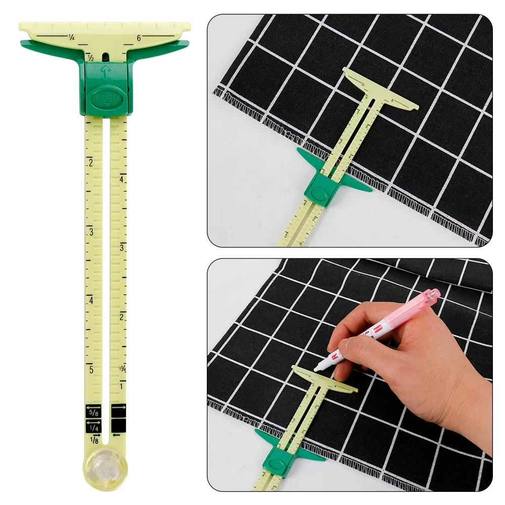 5-IN-1-Nähnahtlineal, Messlehre, Patchwork-Quilt-Schneiderlineal, Größenmesser, Helfer, Aluminium-Kunststoff-Schiebelehre