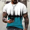 X Camiseta de Verano para Hombre con Estampado 3D Cuello Redondo Moda Versátil Transpirable Tendencia Casual