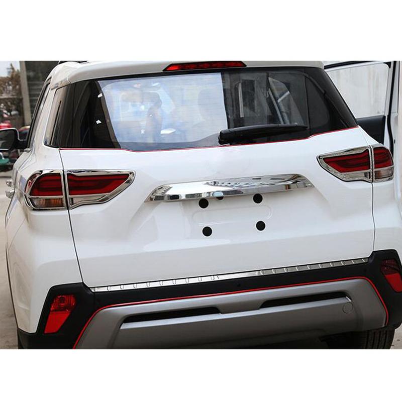 Car Detector ABS Chrome Cover Trim For Hyundai IX35 2018     Back Tail Rear Light Lamp Frame Parts Eyebrow 4PCs