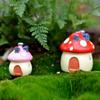 4 Rozmiary Dom Grzybowy Żywica Ozdoba Rękodzieło Ogrodu Wróżek Miniaturowy Mikro Gnom Terrarium Dom Śródziemnomorski Zamek 4 Kolory