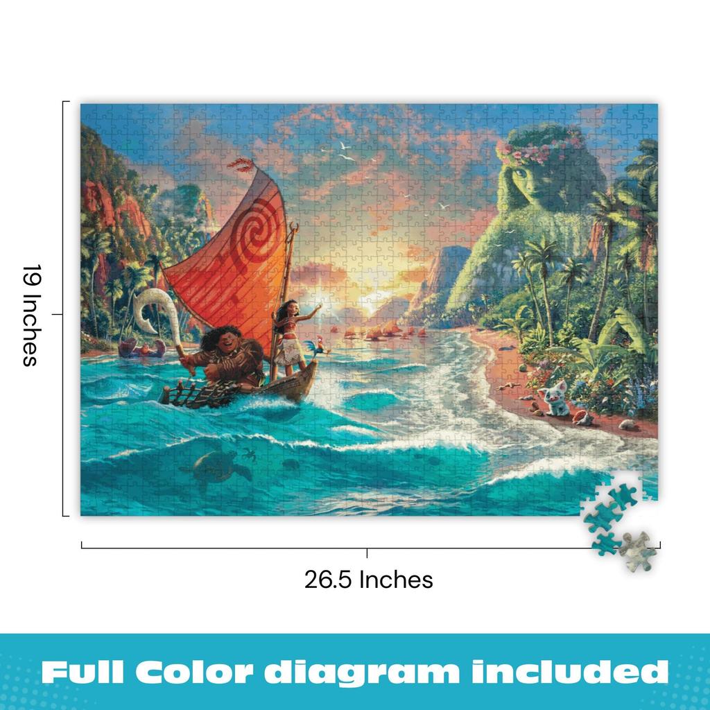 Ceaco Thomas Kinkade Disney Dreams Moana Pussel för Vuxna Levande Thomas Kinkade Konst Premium Disney Pussel för Samlare - - Disneys -