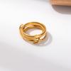 Stainless Steel Waterproof Zircon Three-Layer Stacked Round Ring for Women Non Tarnish Interlocked Rings Set Trend Jewelry Gift