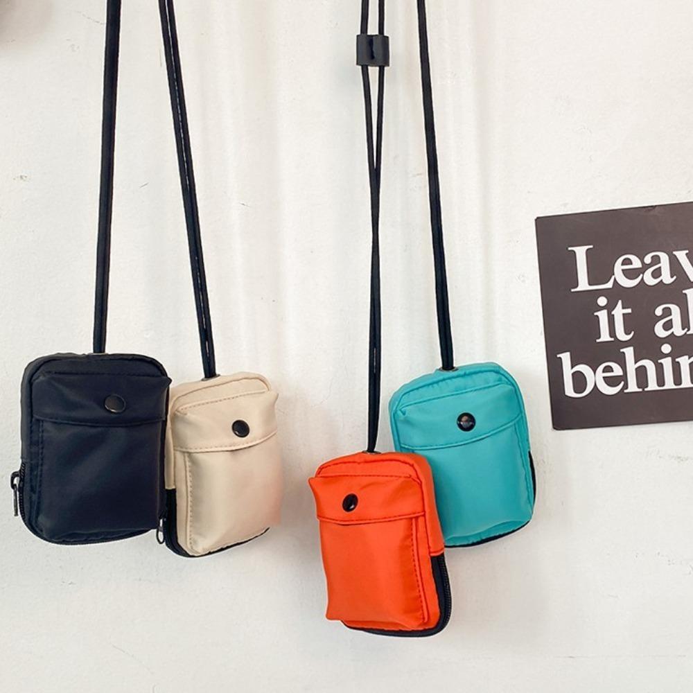 Casual Halter Coin Pouch Solid Color Crossbody Bags Small Lightweight Storage Bag Girl Boy