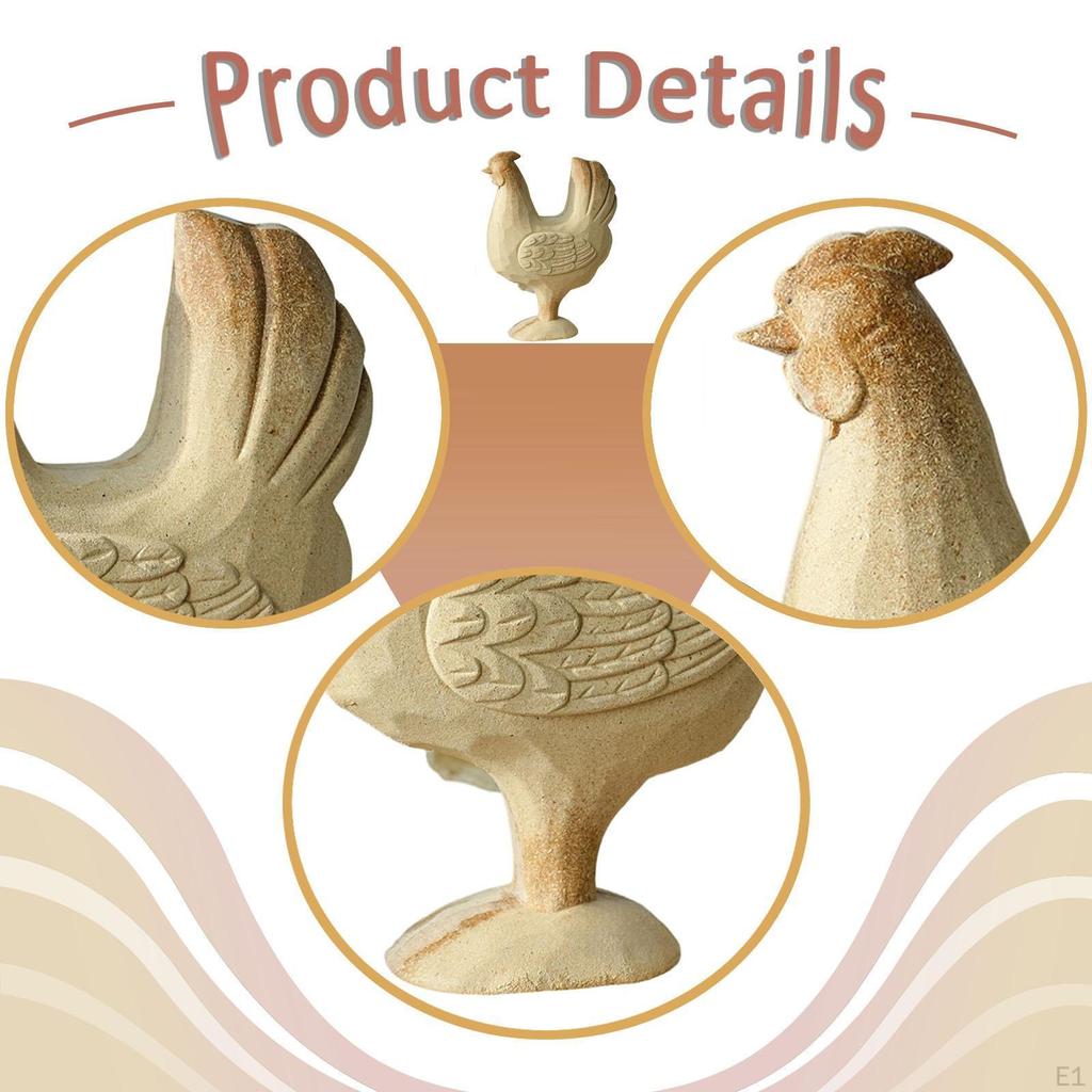 Unpainted Hen Figurine Sculpture Drawing DIY Painting Desktop Animal Ornament Paintable