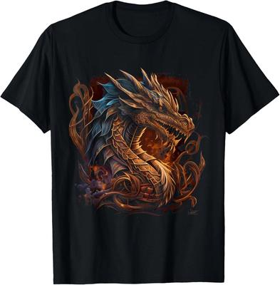 Schönes Vintage Drachenliebhaber Fantasy Kunst Cooles Illustrations T-Shirt