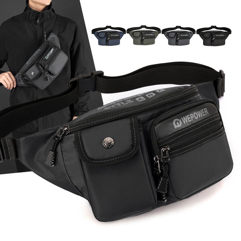 Men's Outdoor Sports Handbag Waterproof Multi-functional Chest Bag Travel Shoulder Bag Portable Waist Pack Crossbody