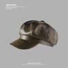 New Octagonal Hat for Women British Retro PU Leather Beret Showing Face Small Autumn and Winter Painter Hat Versatile Newsboy Hat