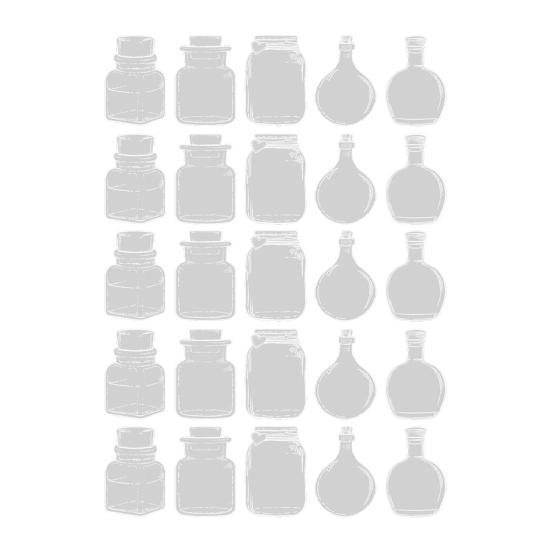 20 Pcs DIY Handmade Transparent Dried Flower Bookmark Clear Jar Bottle Shaped Stickers for Pressed Flowers Page Clips Bookmark