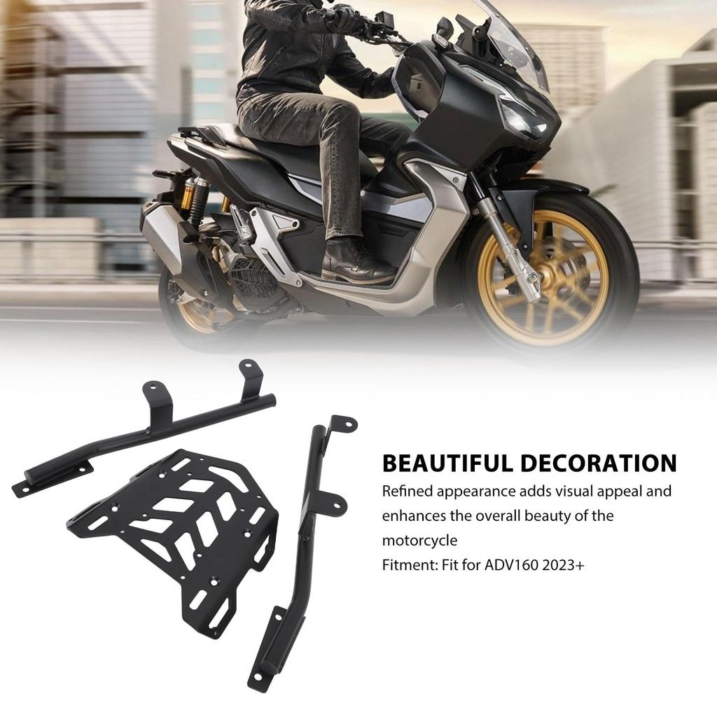 Motorcycle Rear Rack for Honda ADV160 Motorcycle Luggage Rack Powersports Luggage Motorcycle Rear Cargo Construction 2023+, 15-Piece Kit, Rack,