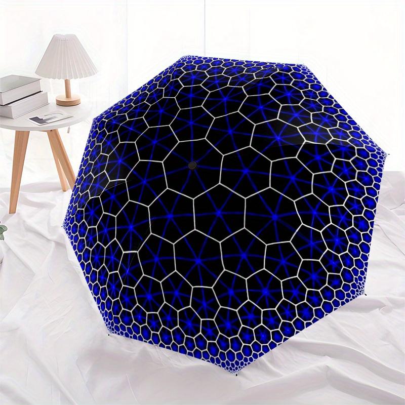 1pc Hexagonal Pattern Automatic Umbrella - 8-Rib Foldable Design, Outdoor Adventures, and Family Celebrations Yy250829025