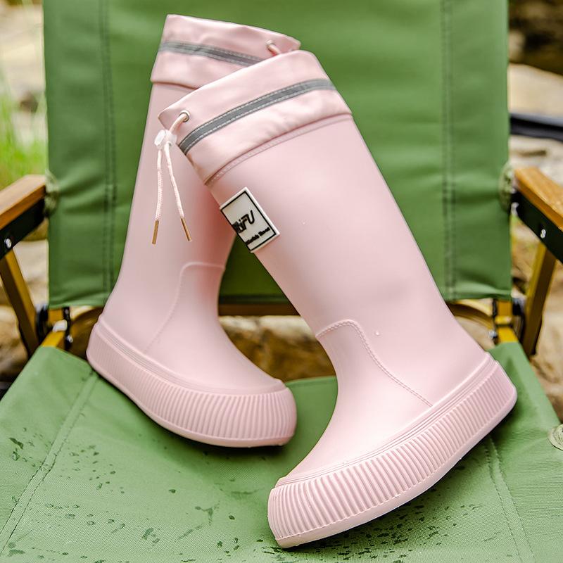 New Fashion High Tube Thick-soled Rain Boots Women's Outer Wear Bundle Non-slip Water Shoes Warm Rain Shoes Waterproof Glue Shoes Fashion