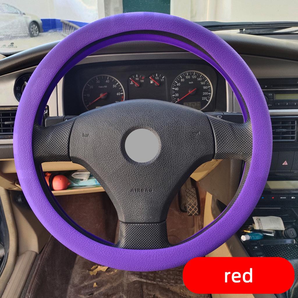 Automotive Silicone Steering Wheel Cover Universal Fashion Sweat Proof Anti Slip All Season Elastic Protective Cover Multi-color