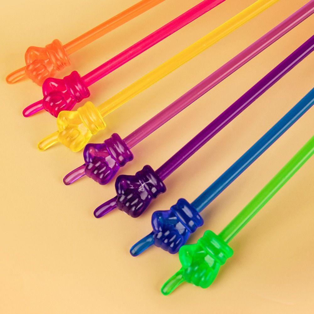 10pcs New Macaron/Transparent Teaching Stick Finger Design Handheld Teaching Pointer Reading Sticks Students