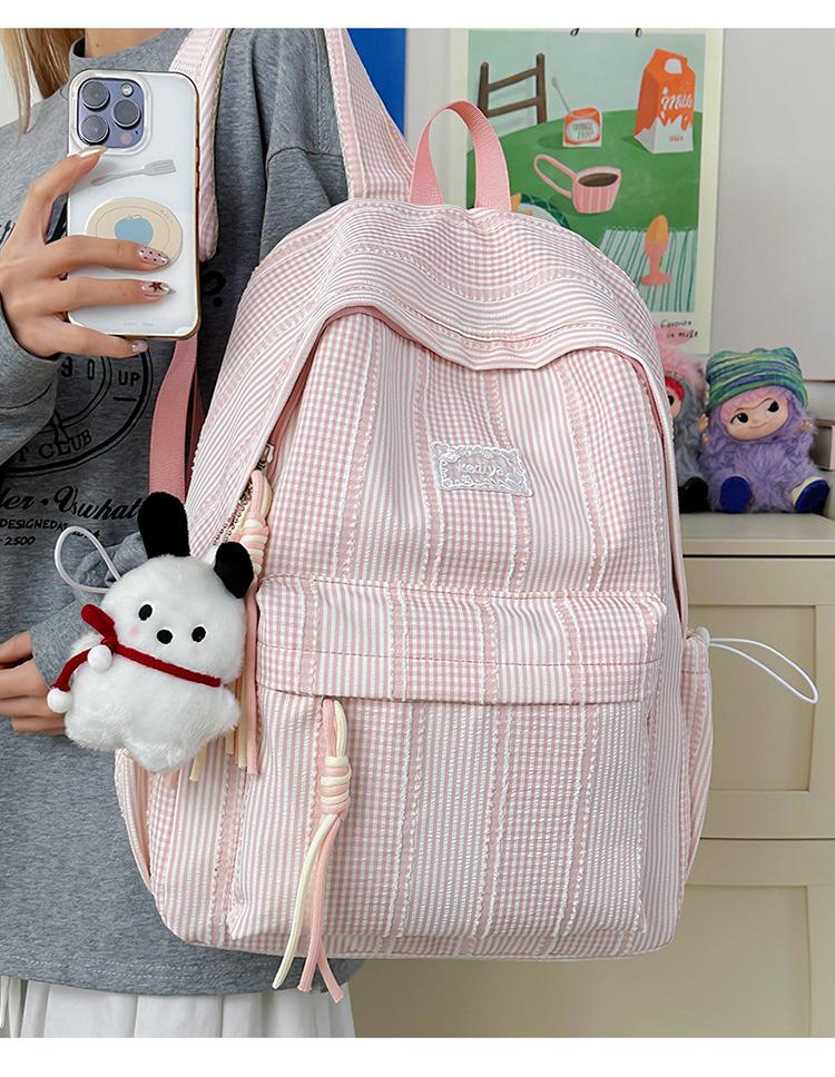 Schoolbag Korean ins Simple School Bag Junior High School Student Versatile Class Commuter Backpack Lightweight Large Capacity Travel Backpack