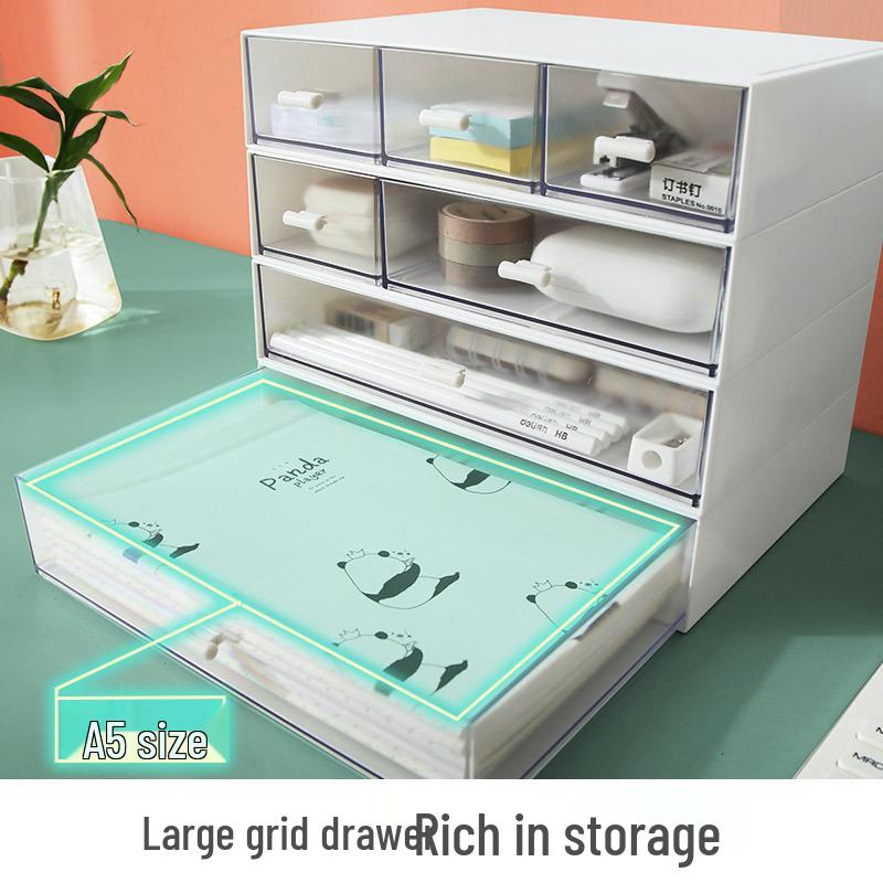 Multi-layer Transparent Acrylic Makeup & Stationery Organizer with Drawer Compartments