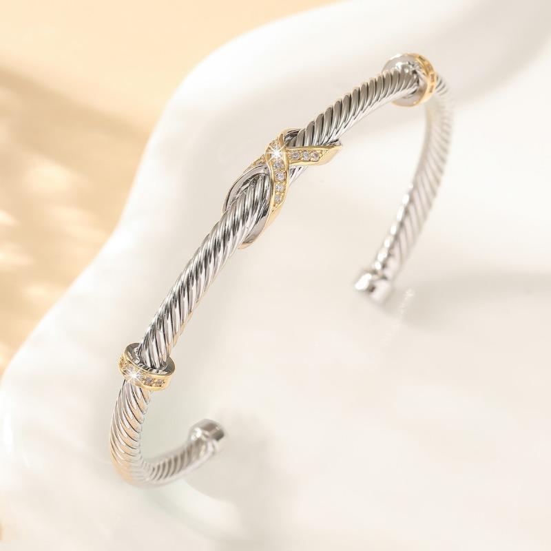 

Hot-selling gold bracelet between steel wire ropes fashion stainless steel non-fading titanium steel twist bracelet