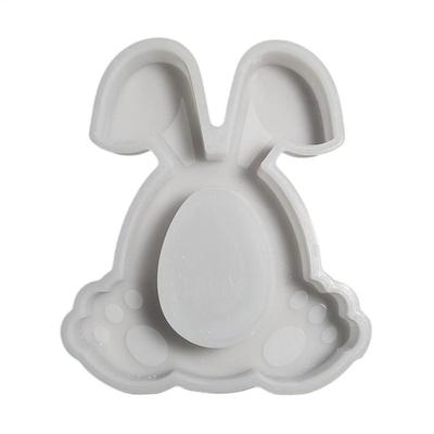 Easter Silicone Mold Hollow Bunny Resin Molds Easter Epoxy Resin Silicone Gypsum Molds Cartoon Home Aesthetic Decor For Crafts