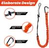 Safety Bungee Tether Tool Lanyard With Carabiner Hook Climbing Working Anti-Falling Safety Rope Aerial Work Climbing Accessories
