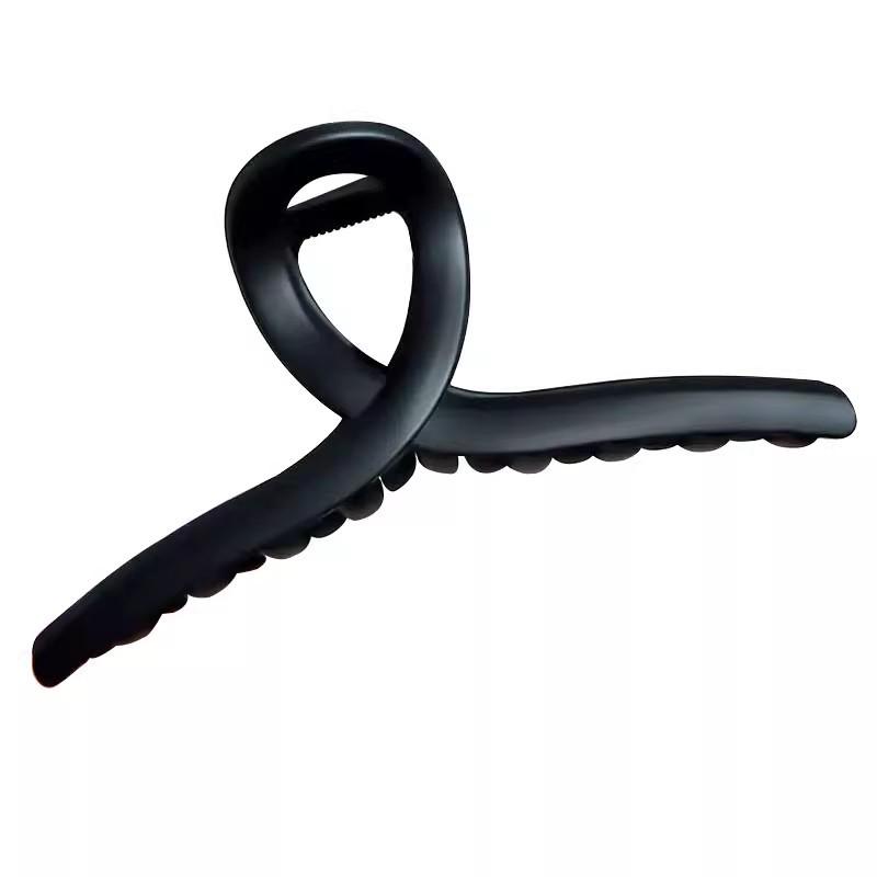 Large Black Frosted Shark Hair Clip - 13CM for Women