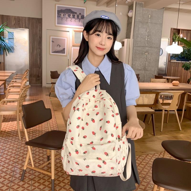 Schoolbag small fresh strawberry backpack female high school student schoolbag 1011 new ins soft girl cute backpack