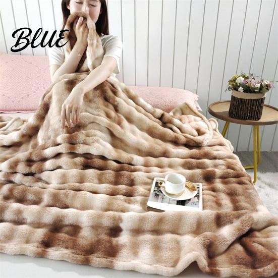 Plüsch-Überwurf 3D-Blasen-Decke Tie-Dye Kunst-Kaninchenfell-Textur Tragbar Büro-Nickerchen Fleece Weich Warm Gemütlich Dekorative Abdeckung für Couch Sofa Bett