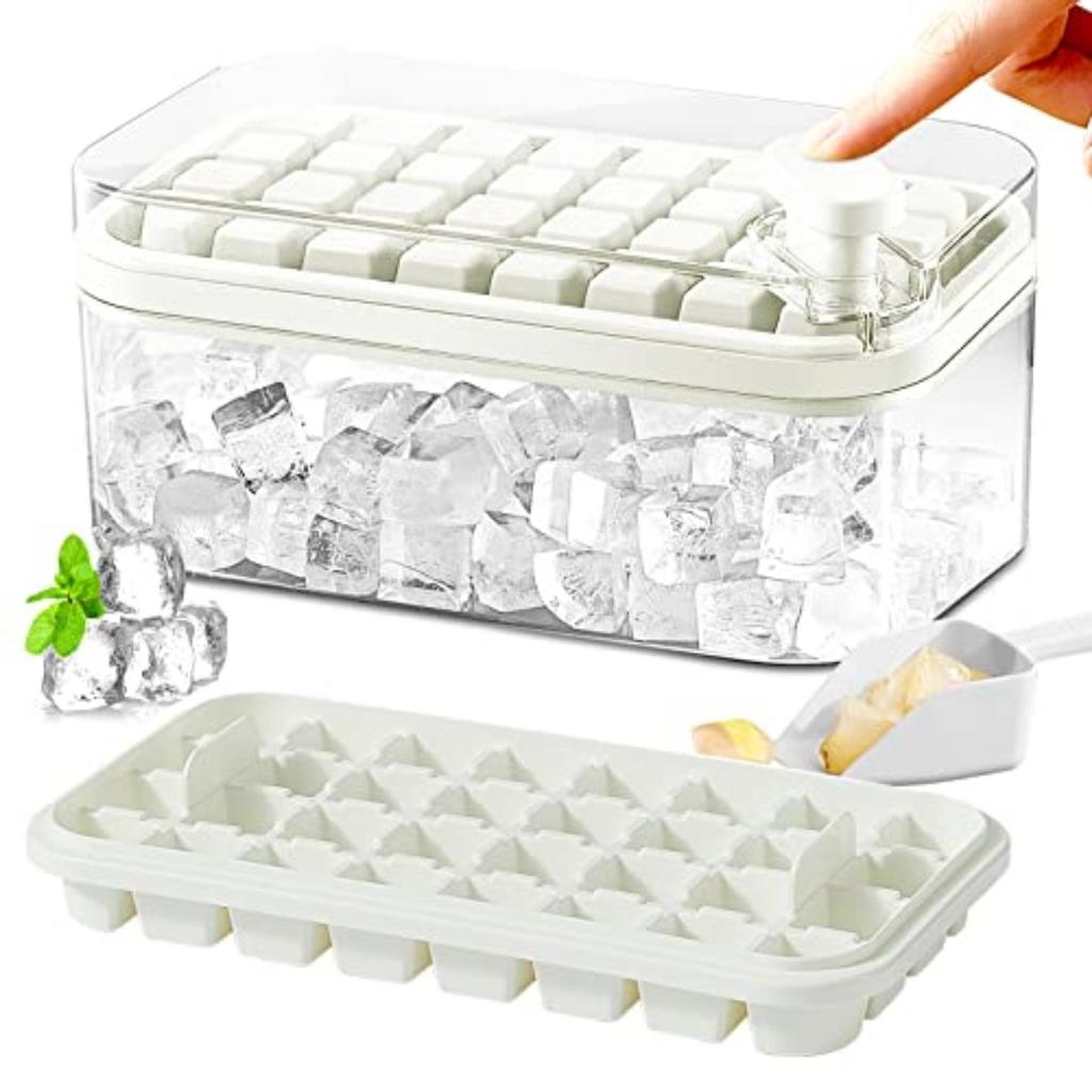 Press The Ice Grid Mold To Remove Ice with One Click. Food Grade Household Large Capacity Ice Storage Ice Maker Ice Cube Mold