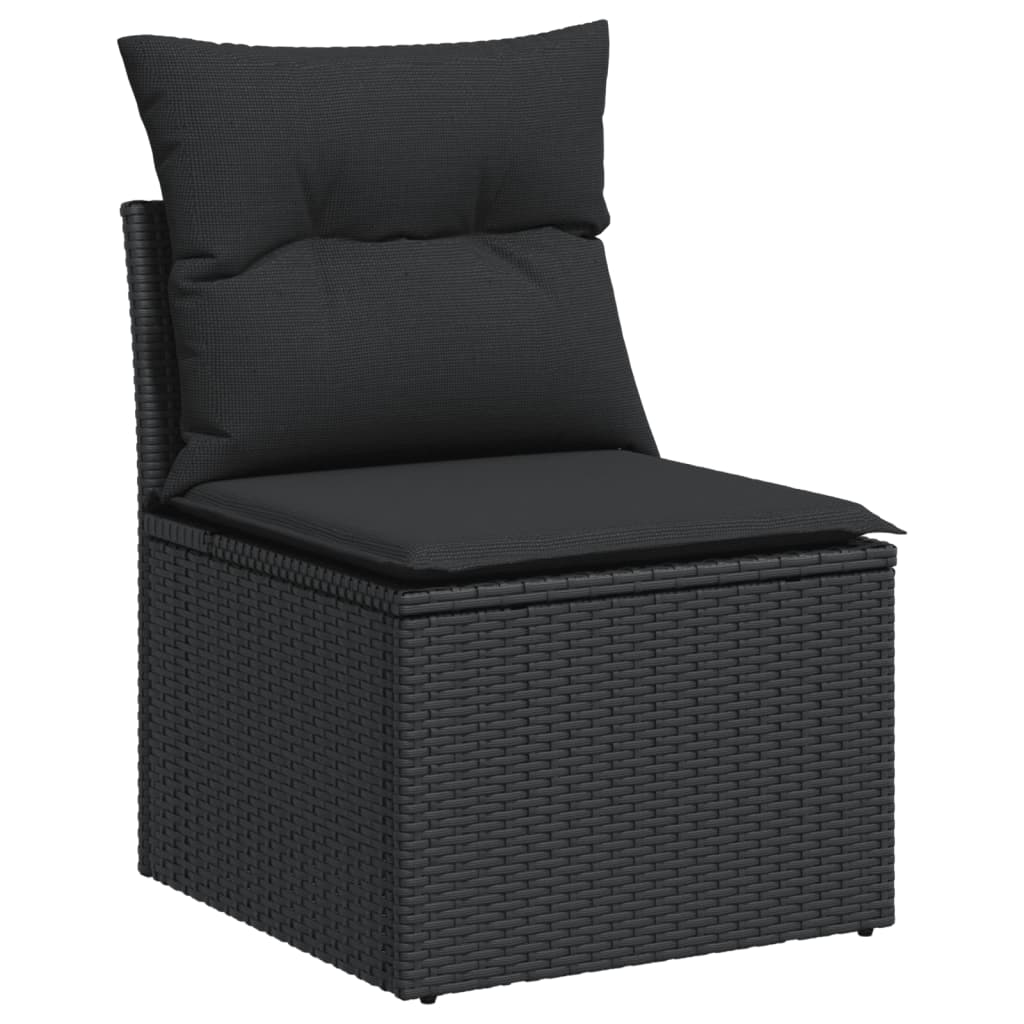 Vidaxl 5-Cz. Conjunto de Muebles de Jardín, Cojines, Ratán Negro PE