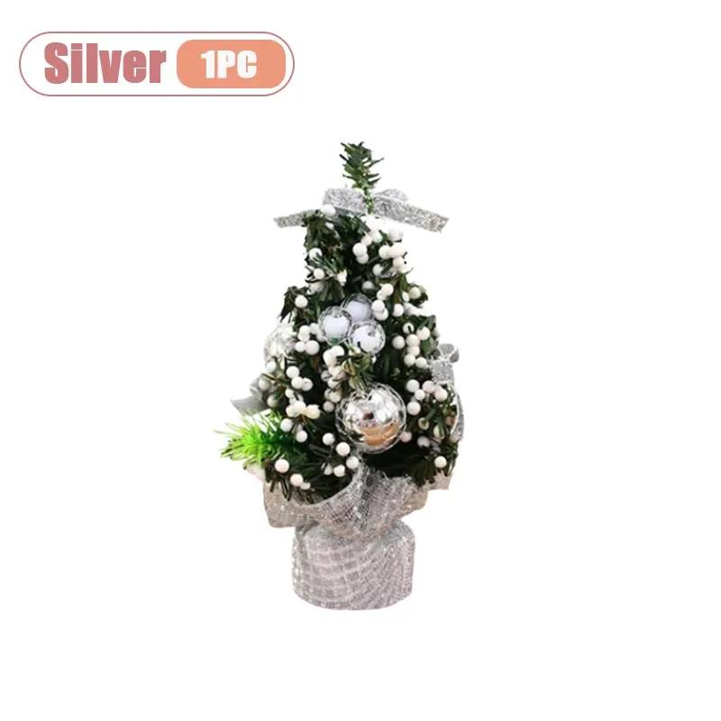1-10PC Mini Christmas Tree Desktop Decor Set Home Tabletop Craft Ornament for Party Scene Setting Festive Decoration Arrangement