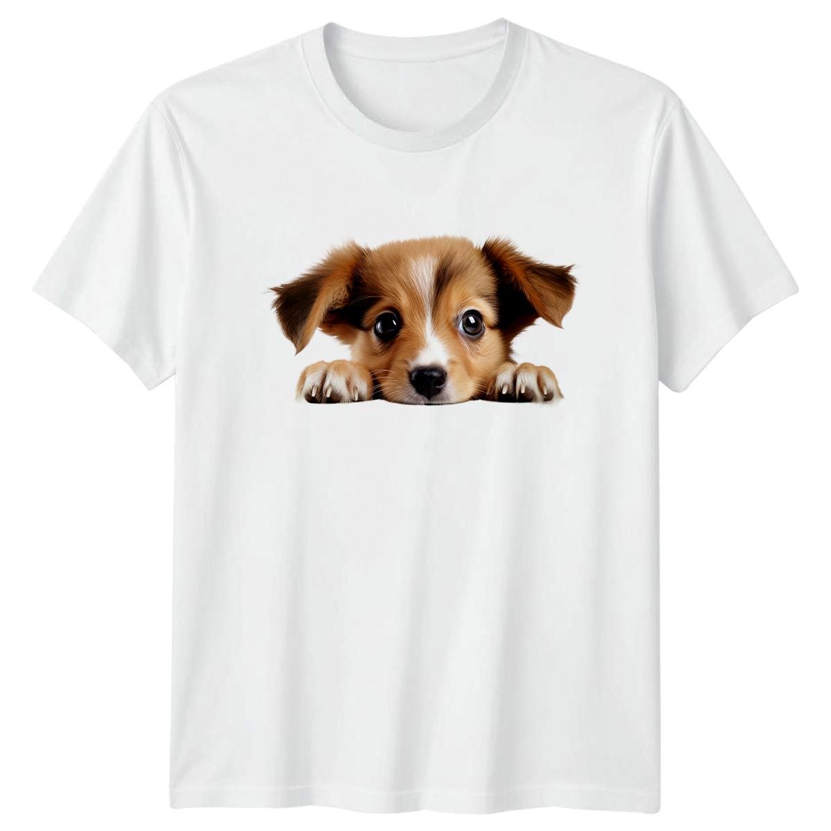 Cute Peeking Puppy T-Shirt Funny Puppy Dogs Birthday Gift For Him And Her XXXXL