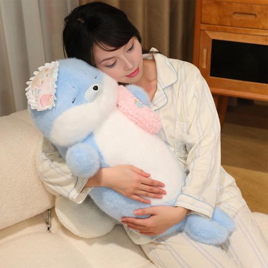 70CM Seal Doll Plush Body Pillow 70cm Soft Stuffed Elongated Seal Pillow for Sleeping Back