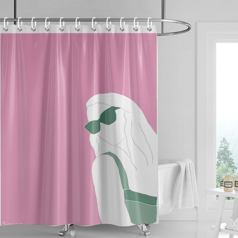 

American Ins Wind Shower Curtain Abstract Illustration Bathtub Curtain Hotel/Spa Privacy Partition Curtain 180X 200Cm 240 X180Cm 90x180cm