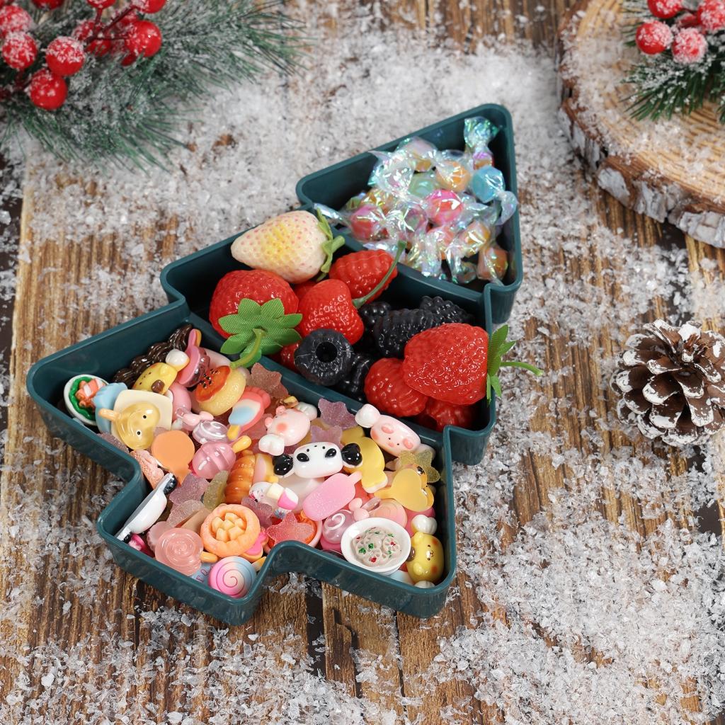 Christmas Tree Plastic Tray Merry Christmas Decorations for Home 2025 Navidad Natal Xmas Dessert Snack Pallets Ornament New Year