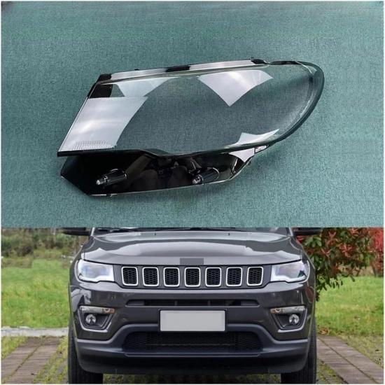 Compatible For Jeep Compass 2017 2018 2019 2020 Front Headlamp Lens Cover Headlight Shell Transparent Shade Plexiglass Lampshade Housing(Left)