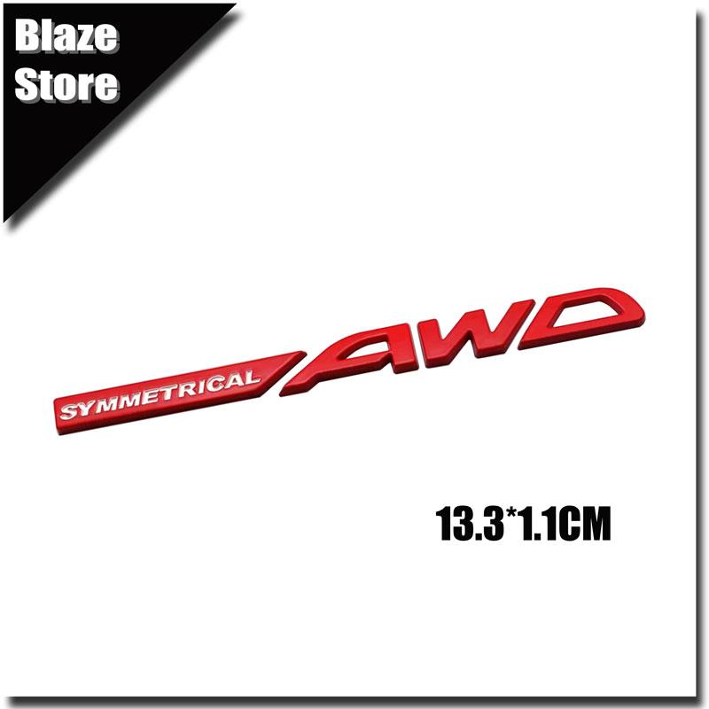 3D Metal Symmetrical AWD Badge Car Tailgate Car Sticker For BRZ XV Outback Forester Asahi Panther WRX Impreza