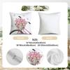 Set of 4 Pink Bicycle Tulip Spring Throw Pillow Covers, Suitable for Bedding And Sofas In The Bedroom