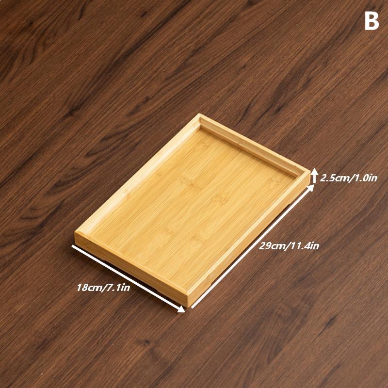 1Pcs Rectangular Serving Tray Tableware Food Tray For Kitchen Party Tea Bar Bamboo Wood Pallets Flat Plate Kitchen Utensils