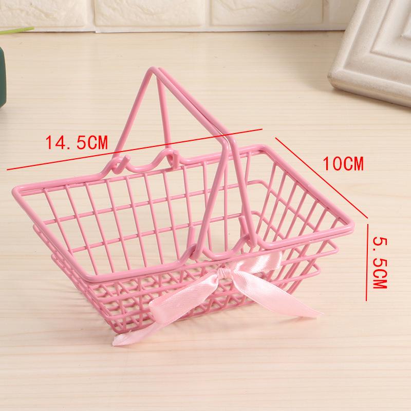Rack Storage Basket Pink Desktop Finishing Cosmetics Jewelry Container