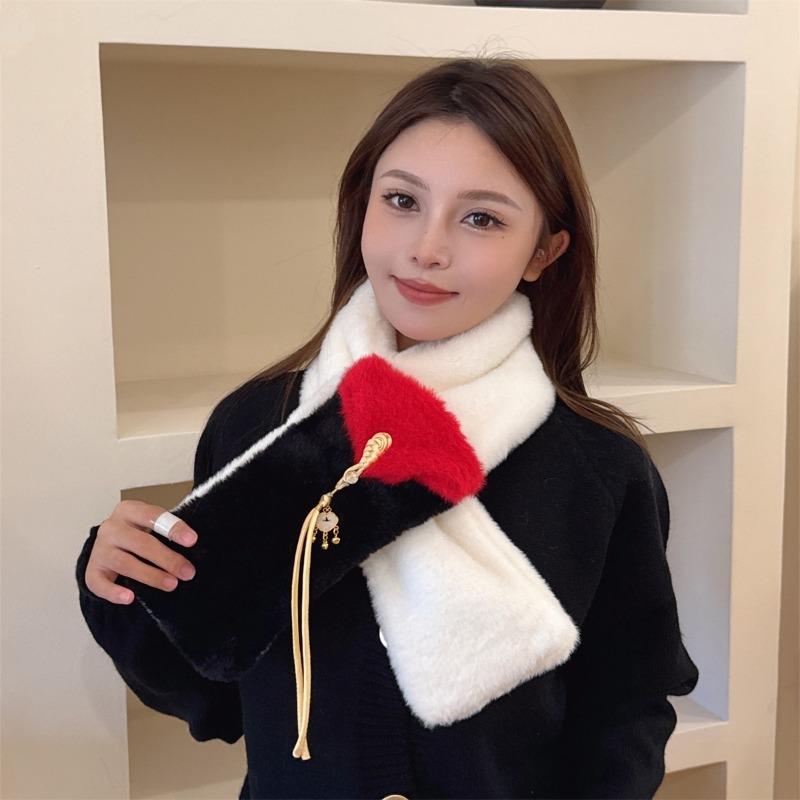 New Christmas New Red New Year's Day Scarf Women's Winter Warm Atmosphere Versatile Scarf