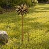 Artistic Outdoor Stake Vintage Rusty Cornflower Ground Stake 24 Inch Metal Wire Art Rustic Garden Decoration Decor Sculptures for Lawns Yard