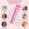 Adesivo Trasparente 20ML per Corpo Asciugatura Rapida Colla per Corpo Adesivo Anti-Esposizione per Abiti Senza Spalline