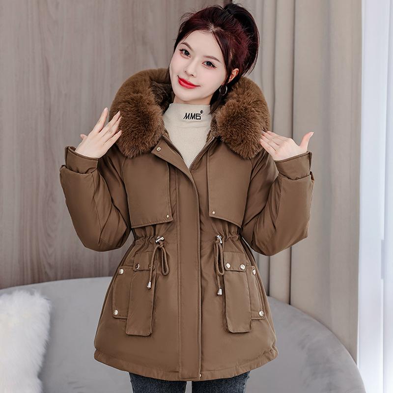 Winter new women's hooded short warm women's versatile loose fashion women's coat