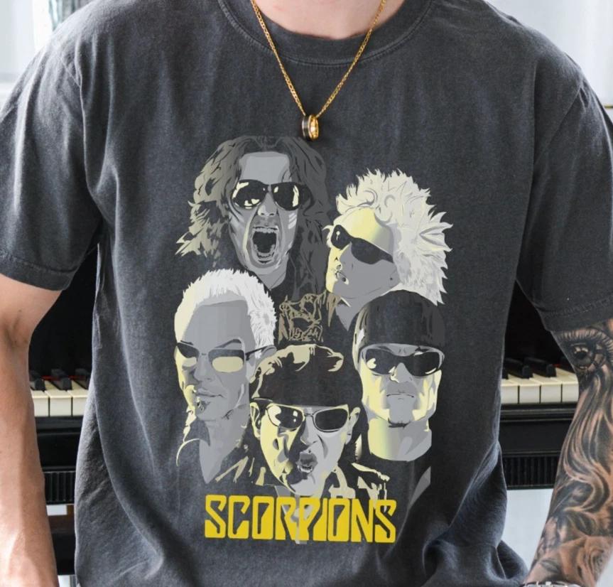

Scorpions T-Shirt Rock Band on Premium Vintage Black Comfort Colors Tee 4XL