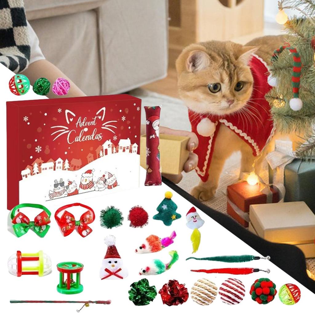 Christmas Advent Cat Toy 24 Days Interactive Kitten Exercise Toys For Men Women Boys Youth Teens Wife Husband Son Daughter
