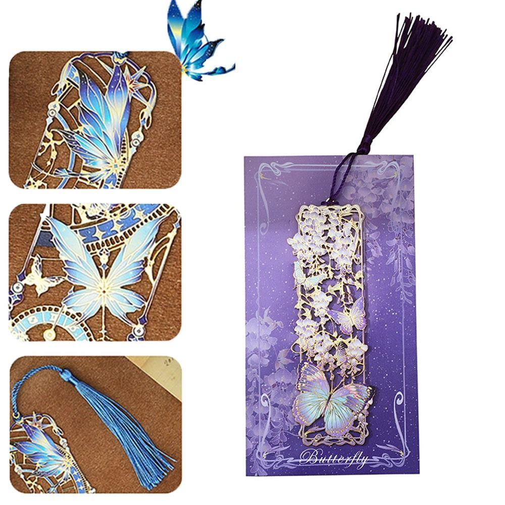 Students Reading Tool Metal Bookmarks Portable Long Tassel Bookmarks  for Book Clubs&Book Lovers