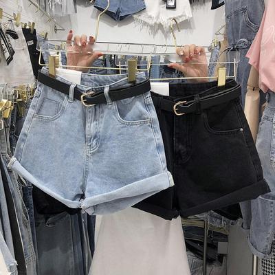Classic and Minimalist Fashion Versatile Female High Waist Summer Thin Section Loose Wide Leg Pants Rolled Edge A Word Denim Shorts Individuality