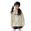 Girls Fleece Lined Hoodie Thick Warm Korean Casual Sweatshirt For Big Kids Autumn Winter