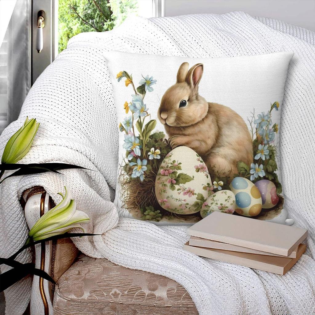 Easter Rabbit Egg Pillow Cover Cute Animal Fashion Pillow Case For Sofa Bedroom Home Decor Cushion Cover Soft Pillowcases Gift