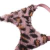 New Arrival Leopard Print Dog Harness & Leash Set - Faux Rabbit Fur Pet Harness Pet Leash with Dual Buckles Safety