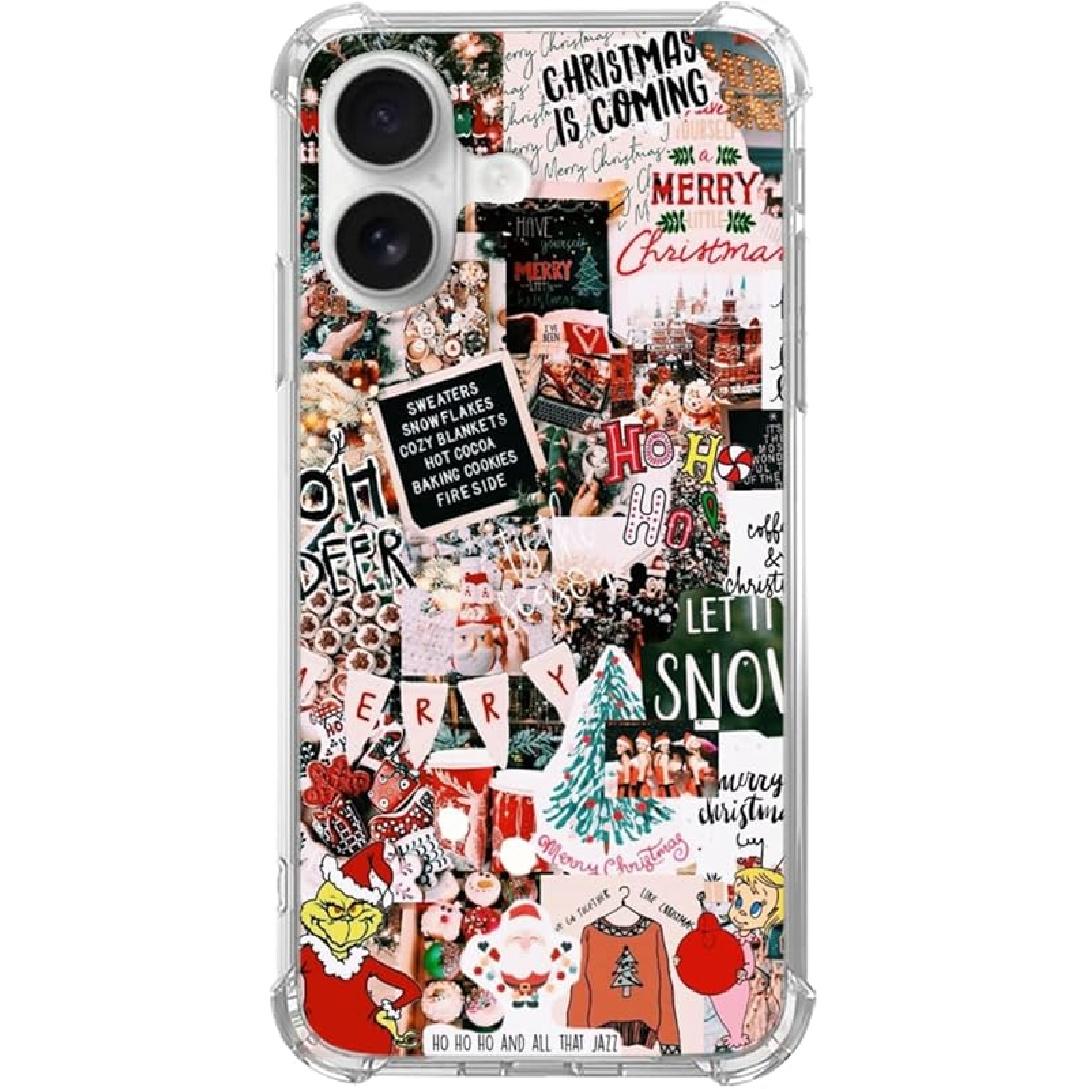 

Мистический коллажный чехол на Хэллоуин для iPhone 16 Plus, Ретро эстетичный чехол с тыквой на Хэллоуин для девочек, мальчиков, мужчин и женщин для iPhone 16 Plus, Winter Collage